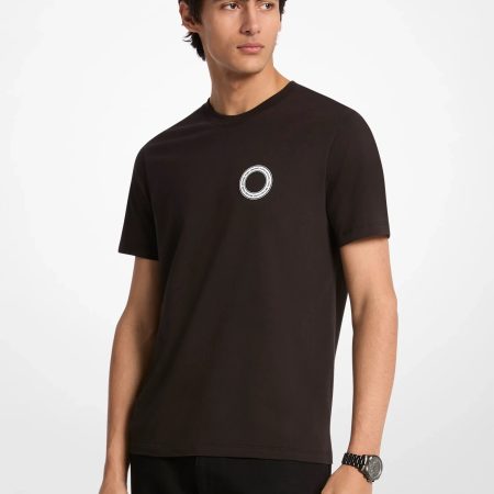 Michael Kors Graphic Logo Cotton T-Shirt - Preorder — Black