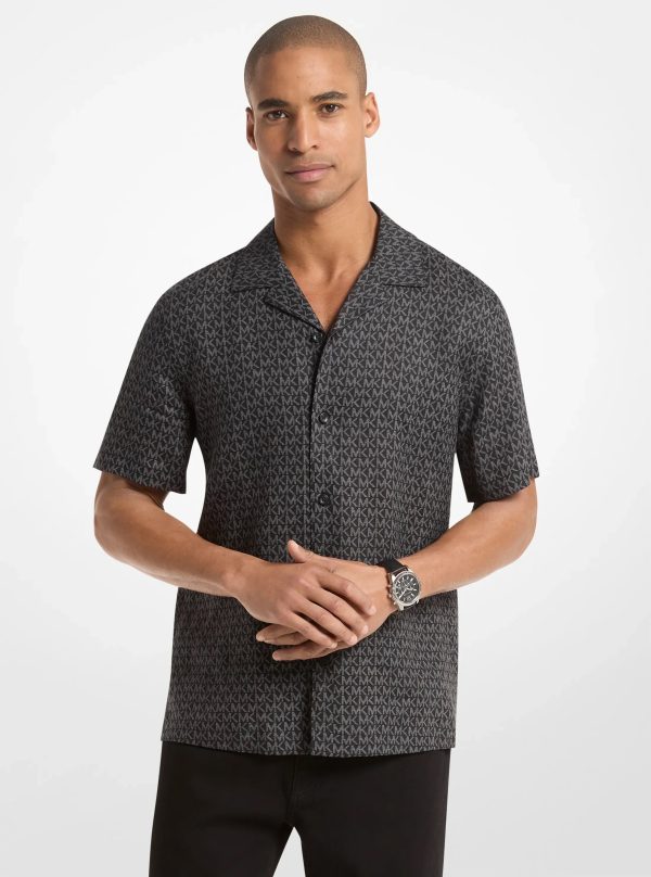 Michael Kors Signature Logo Linen Camp Shirt - Preorder