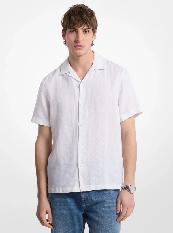 Michael Kors Signature Logo Linen Camp Shirt - Preorder