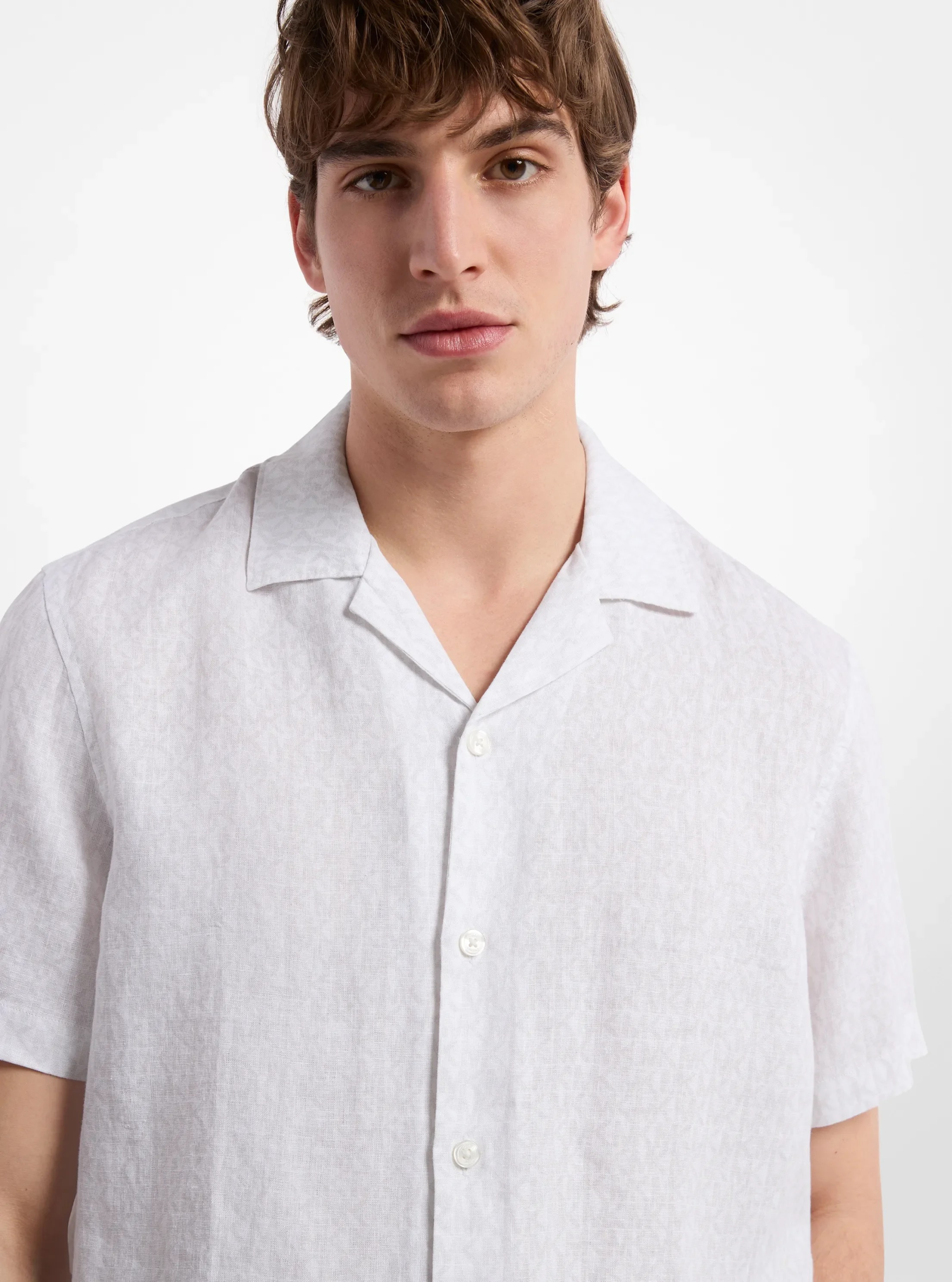 Michael Kors Signature Logo Linen Camp Shirt - Preorder - Image 7