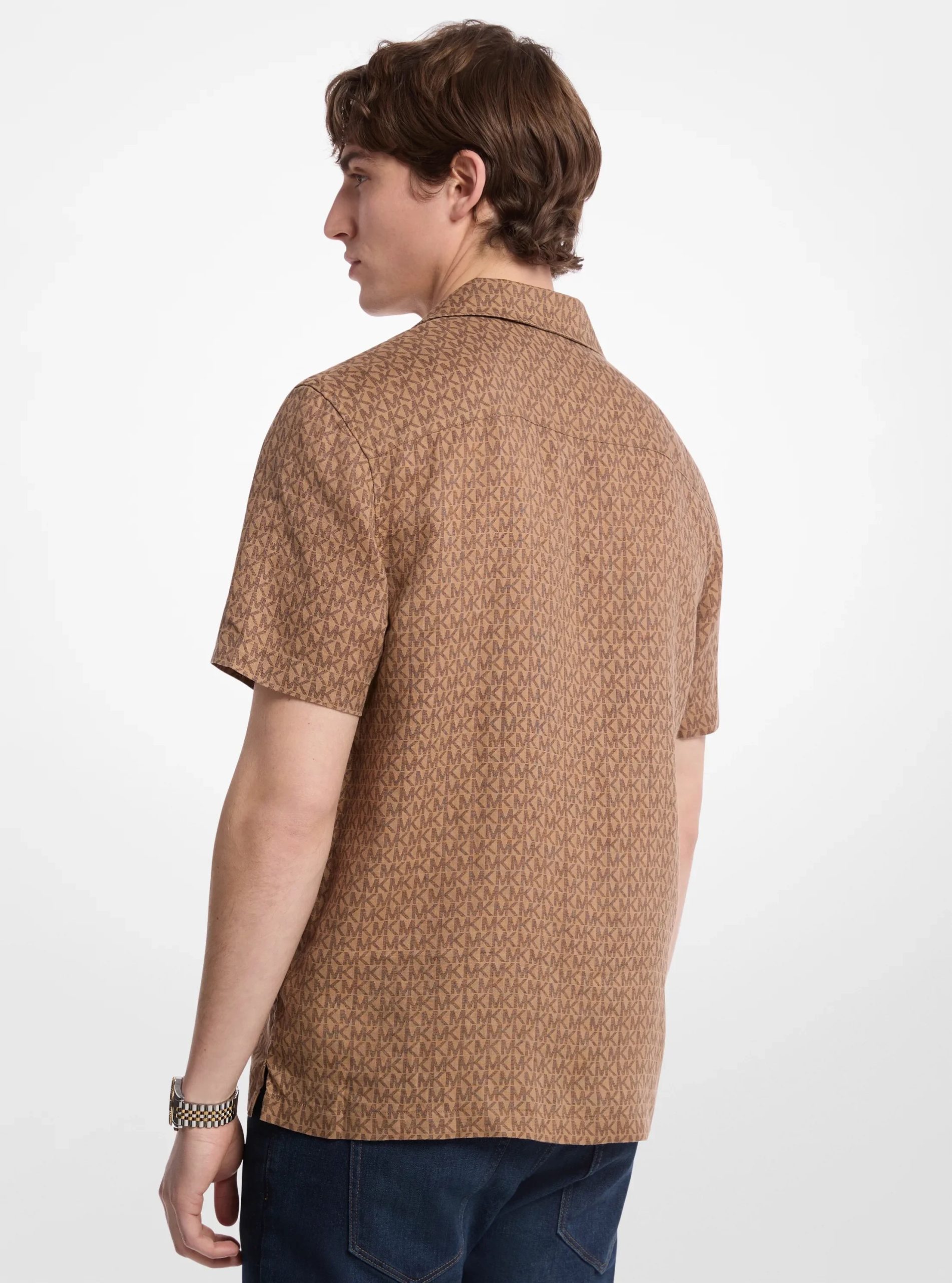 Michael Kors Signature Logo Linen Camp Shirt - Preorder - Image 2