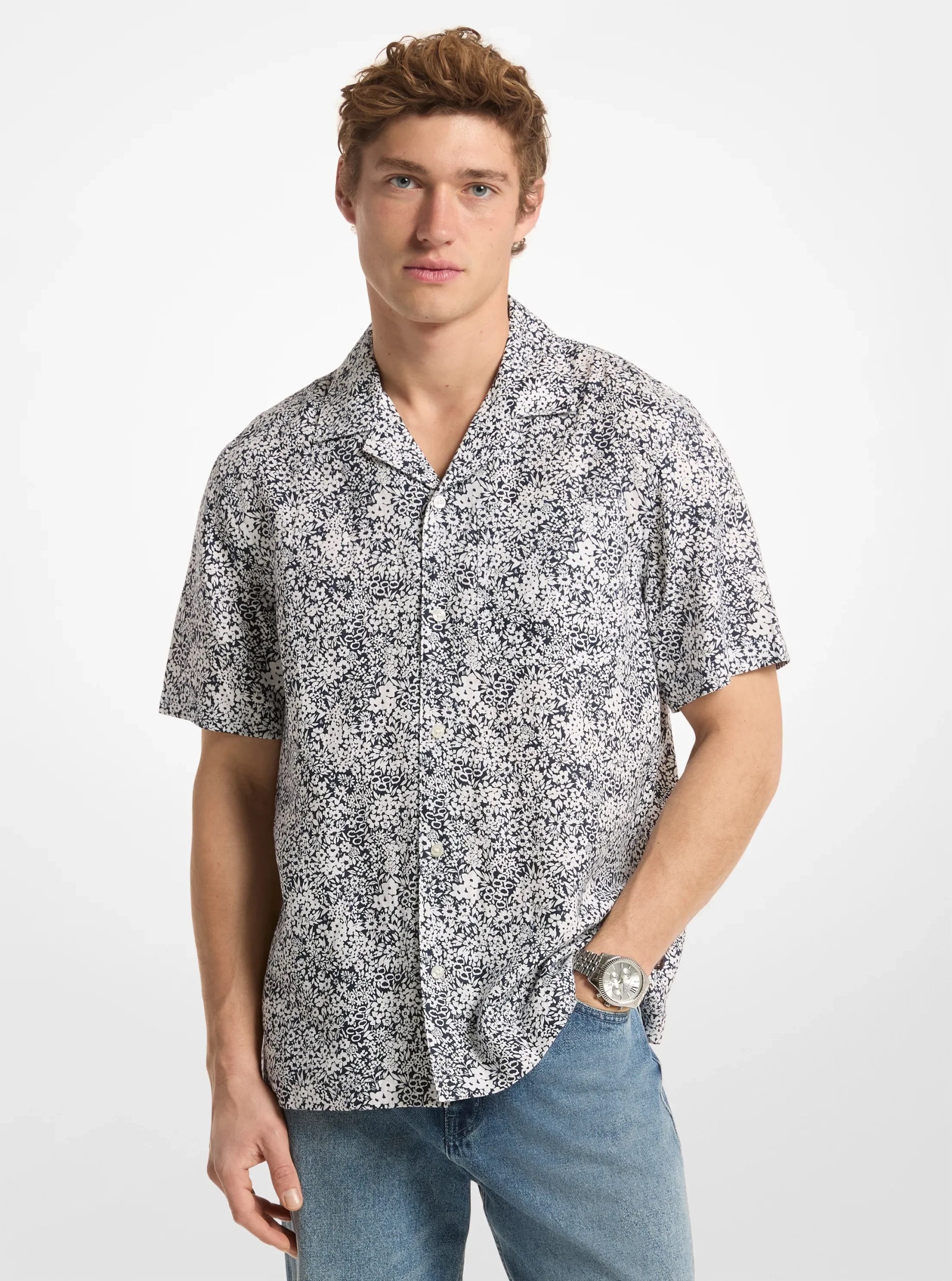 Michael Kors Floral Print Linen Shirt - Preorder