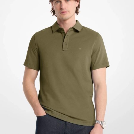 Michael Kors Pima Cotton Piqué Polo Shirt - Preorder — Olive
