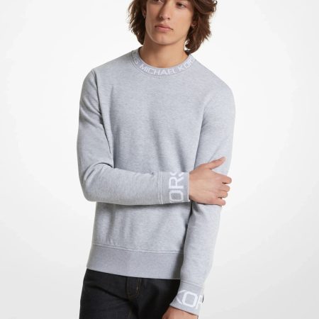 Michael Kors Logo Trim Cotton Blend Sweatshirt - Preorder — Heather Grey