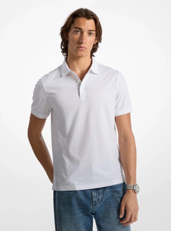 Michael Kors Greenwich Signature Logo Print Cotton Polo Shirt - Preorder
