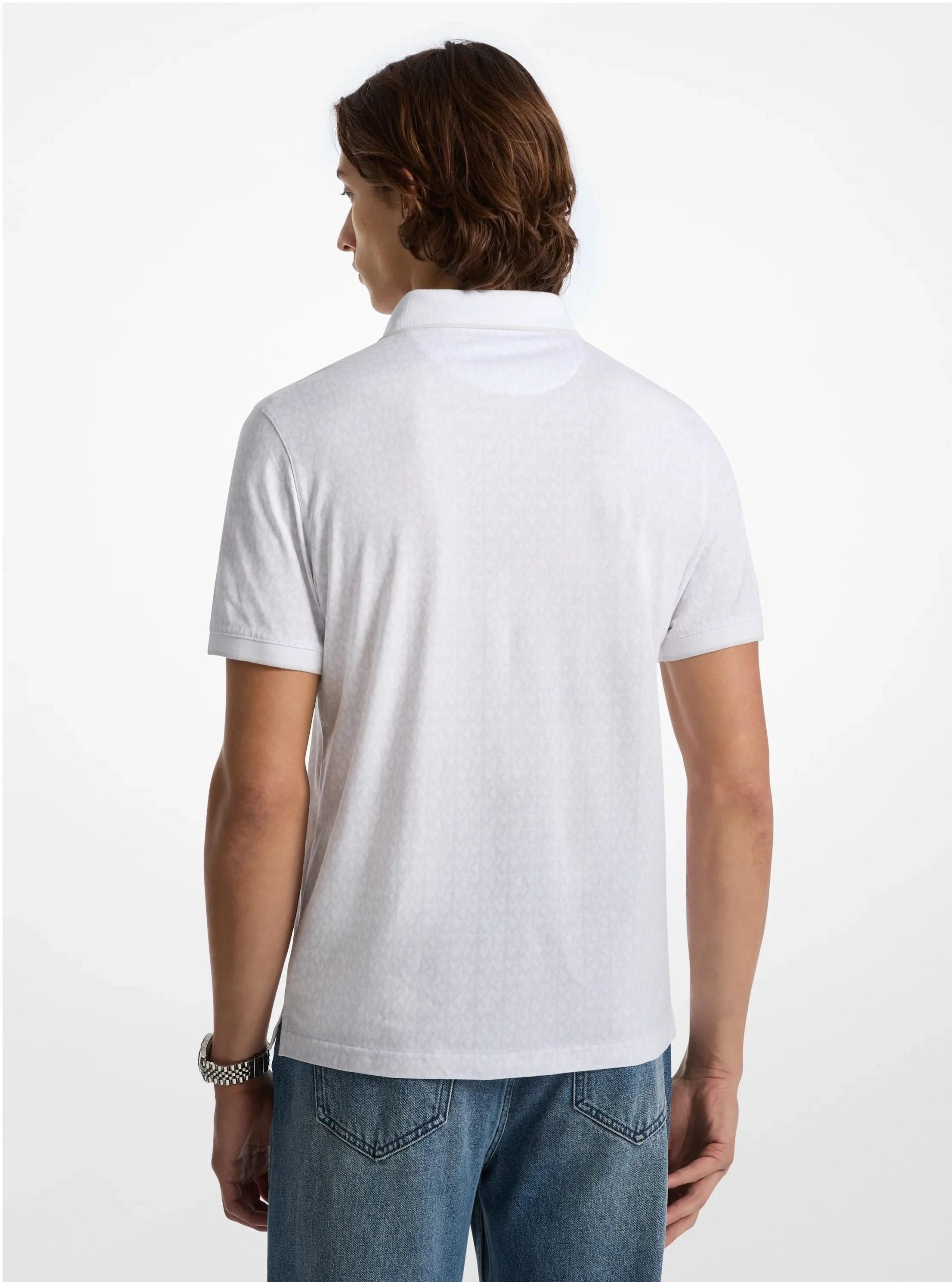Michael Kors Greenwich Signature Logo Print Cotton Polo Shirt - Preorder