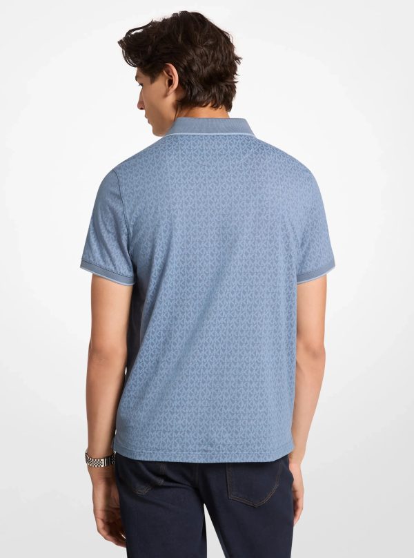Michael Kors Greenwich Signature Logo Print Cotton Polo Shirt - Preorder