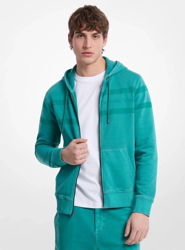 Michael Kors Logo Garment-Dyed Cotton Zip Up Hoodie - Preorder