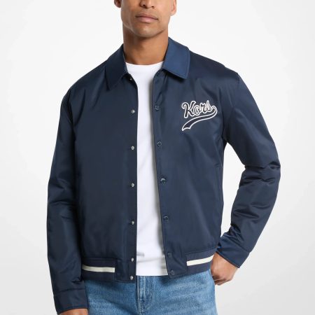 Michael Kors KORS Matte Satin Varsity Jacket - Preorder — Midnight