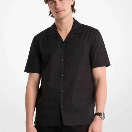 Michael Kors Cotton Short-Sleeve Shirt - Preorder — Black