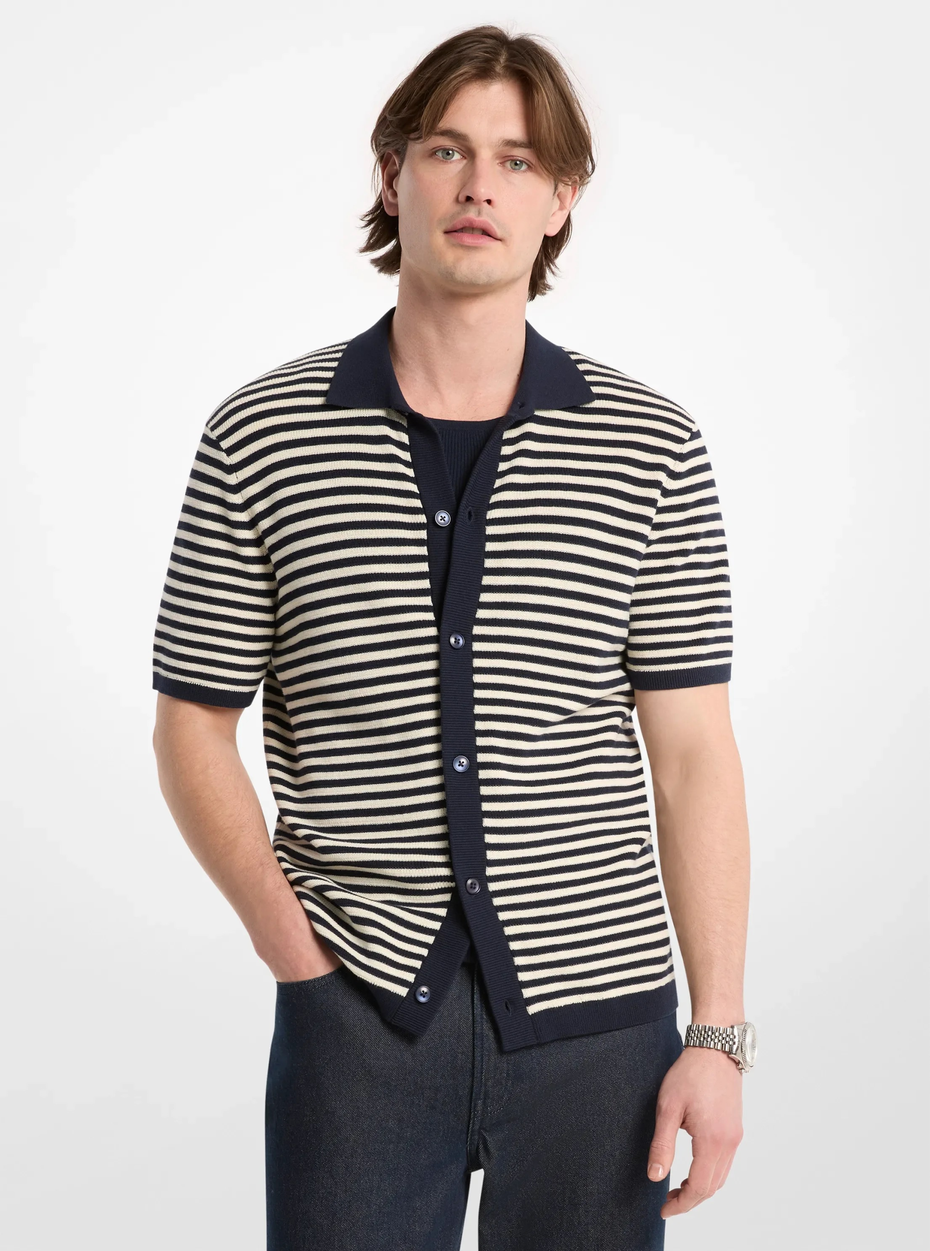 Michael Kors Striped Knit Shirt - Preorder