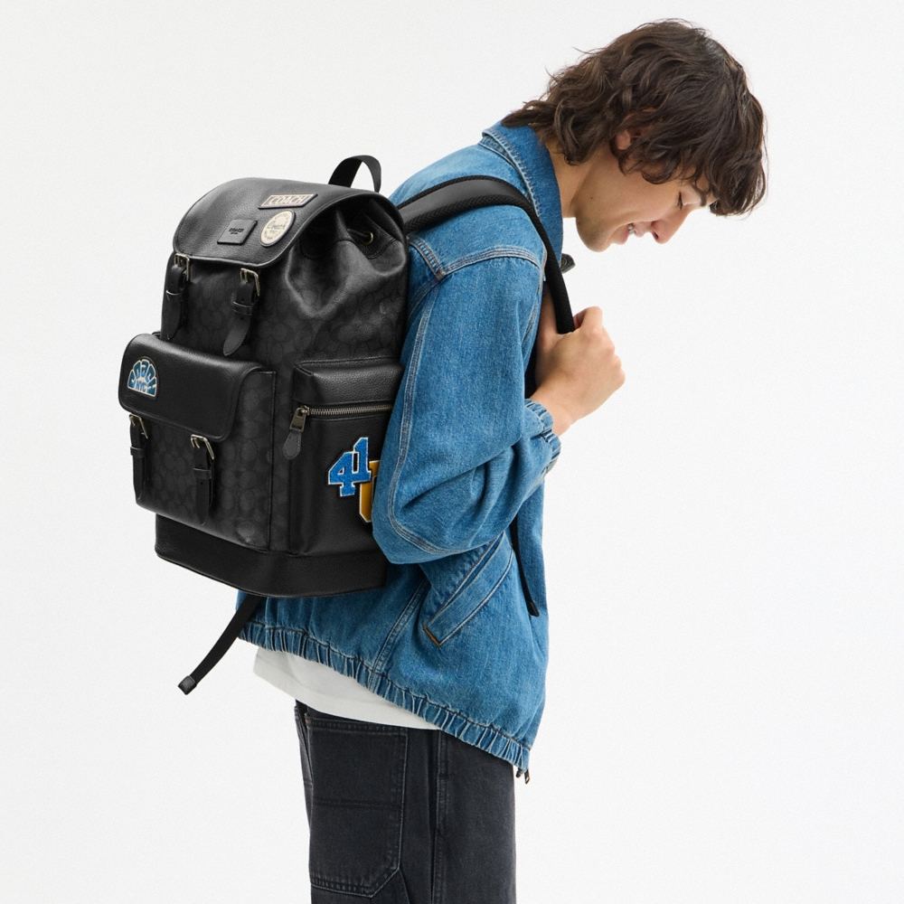 Coach Outlet Sprint Backpack In Signature Canvas With Patches - Preorder