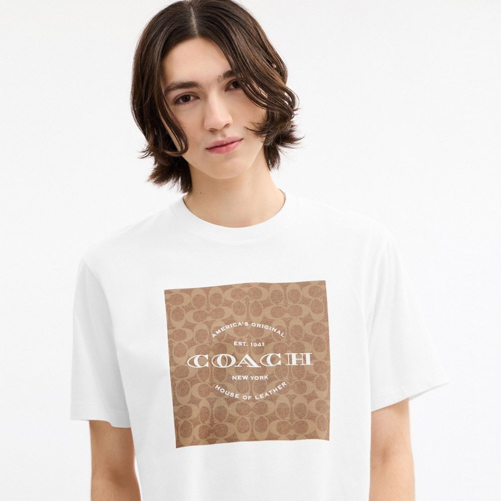 Coach Outlet Signature Square T-Shirt In Organic Cotton - Preorder - Image 5