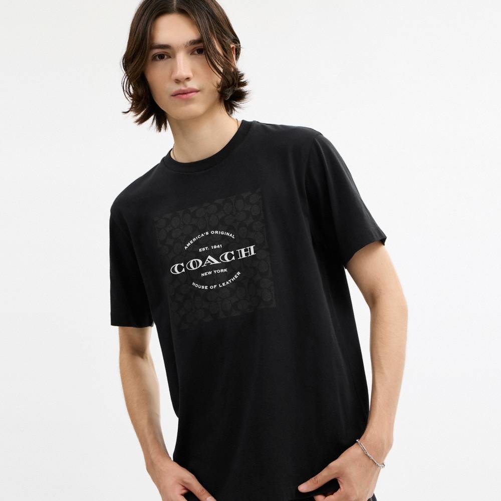 Coach Outlet Signature Square T-Shirt In Organic Cotton - Preorder - Image 8