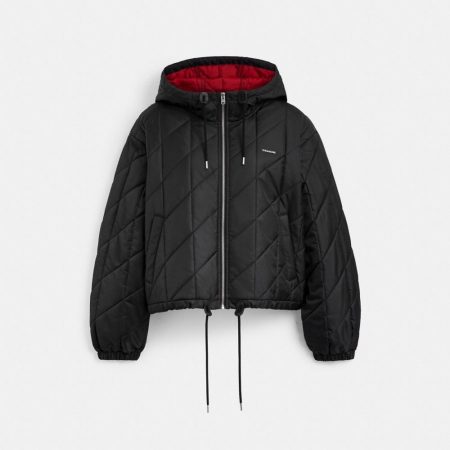 Coach Outlet Quilted Blouson Hoodie - Preorder — Black