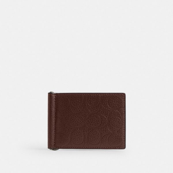 Coach Outlet Slim Money Clip Billfold Wallet In Signature Leather - Preorder