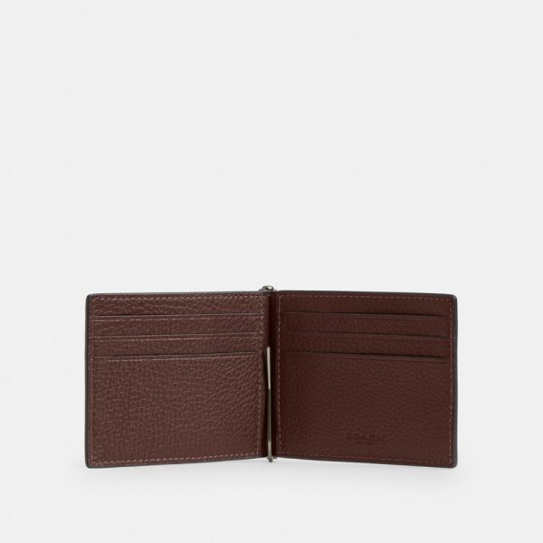 Coach Outlet Slim Money Clip Billfold Wallet In Signature Leather - Preorder