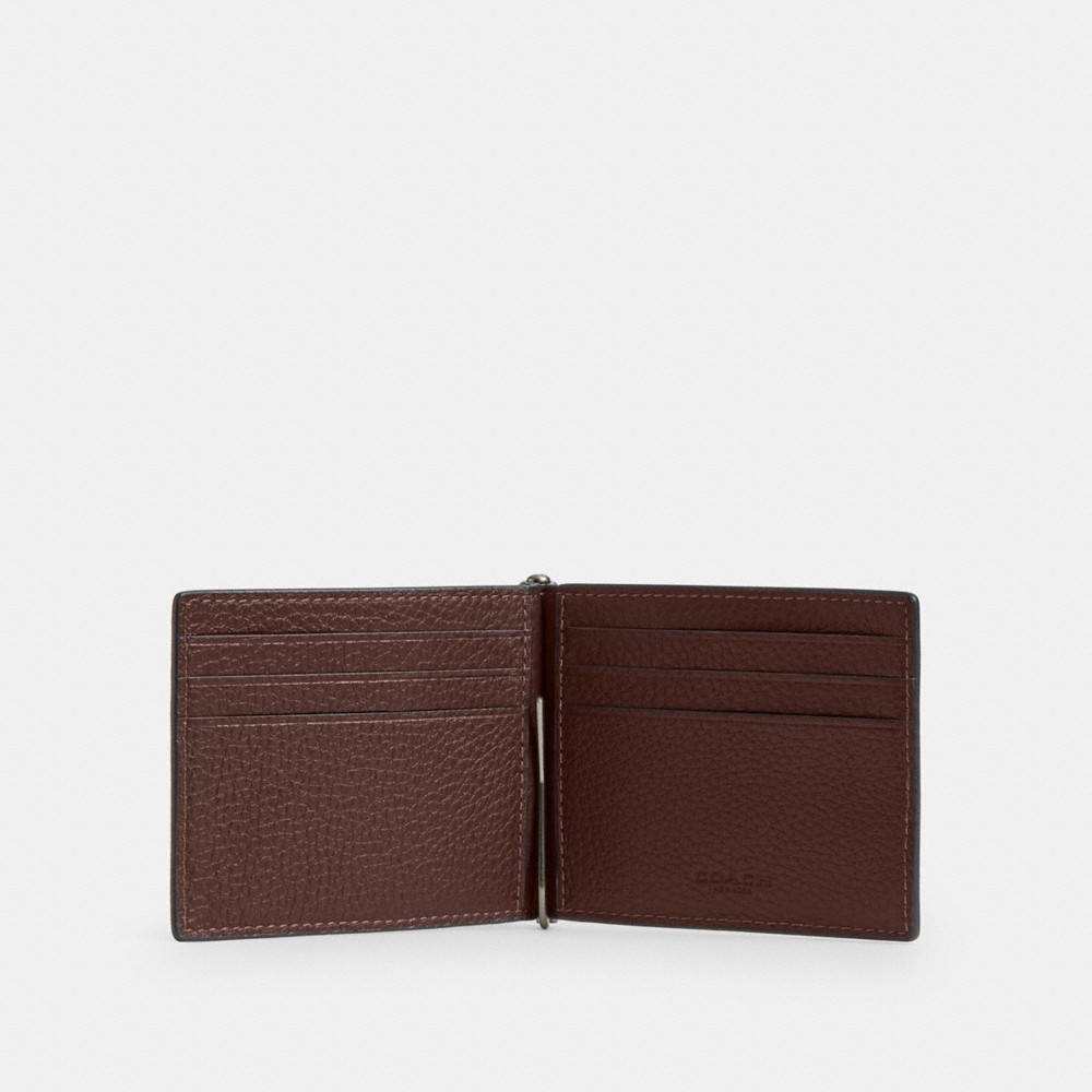 Coach Outlet Slim Money Clip Billfold Wallet In Signature Leather - Preorder