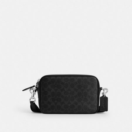 Coach Outlet Radio Camera Bag In Signature Canvas - Preorder — Black Signature