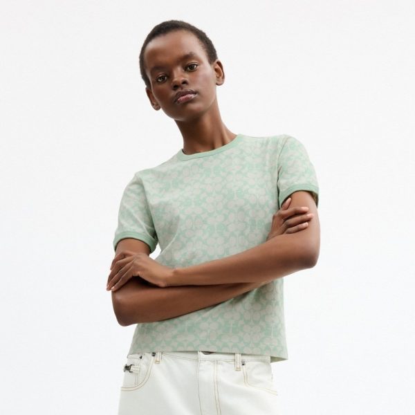 Coach Outlet Coach | Brain Dead Signature Ringer T-Shirt - Preorder