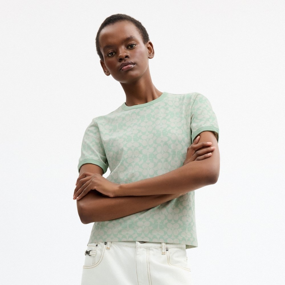 Coach Outlet Coach | Brain Dead Signature Ringer T-Shirt - Preorder
