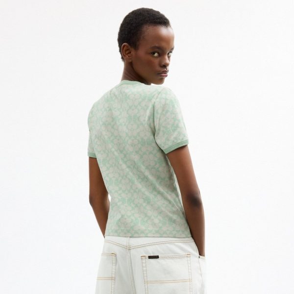 Coach Outlet Coach | Brain Dead Signature Ringer T-Shirt - Preorder
