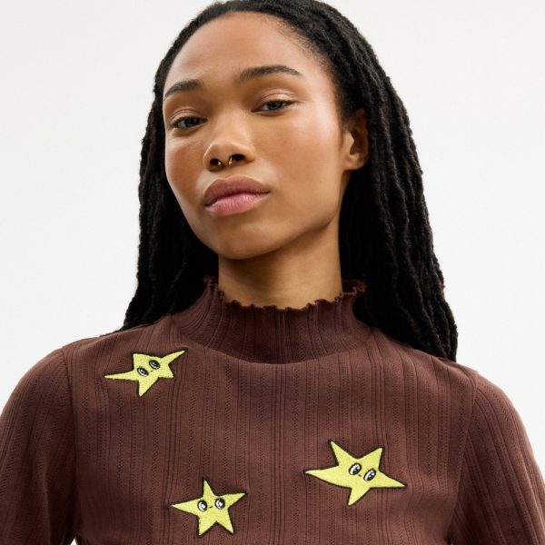 Coach Outlet Coach | Brain Dead Graphic Pointelle Mockneck Top - Preorder