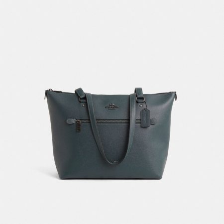 Coach Outlet Restored Gallery Tote Bag - Preorder — Gunmetal/Forest
