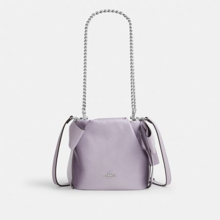 Coach Outlet Faye Mini Drawstring Bag With Bows - Preorder — Silver/Light Amethyst