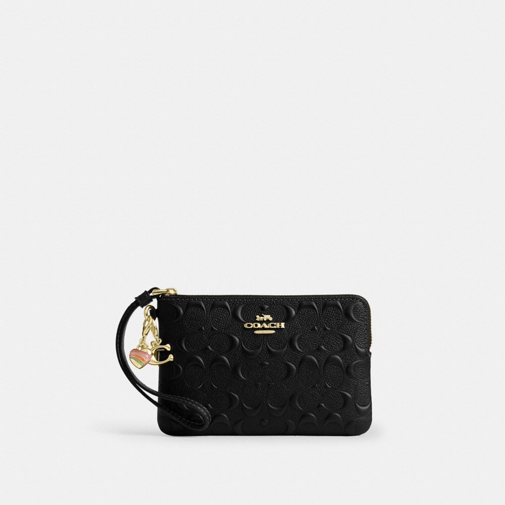 Coach Outlet Boxed Corner Zip Wristlet In Signature Leather - Preorder