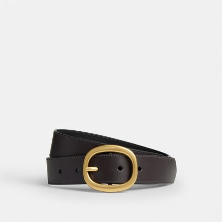 Coach Outlet Oval Buckle Belt, 32MM - Preorder — Brass/Maple