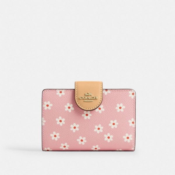 Coach Outlet Medium Corner Zip Wallet With Floral Print - Preorder