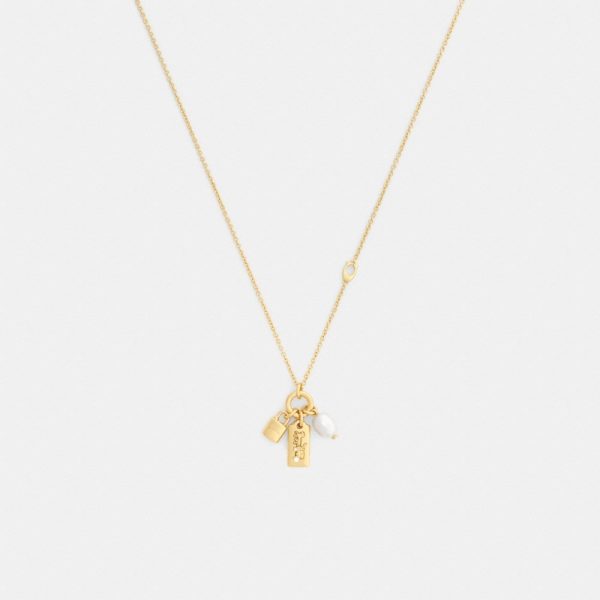 Coach Pearl Charm Pendant Necklace - Preorder