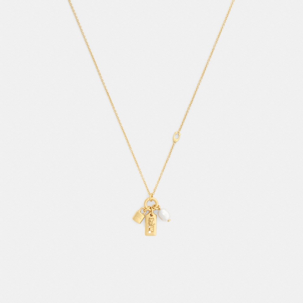 Coach Pearl Charm Pendant Necklace - Preorder