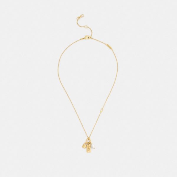 Coach Pearl Charm Pendant Necklace - Preorder