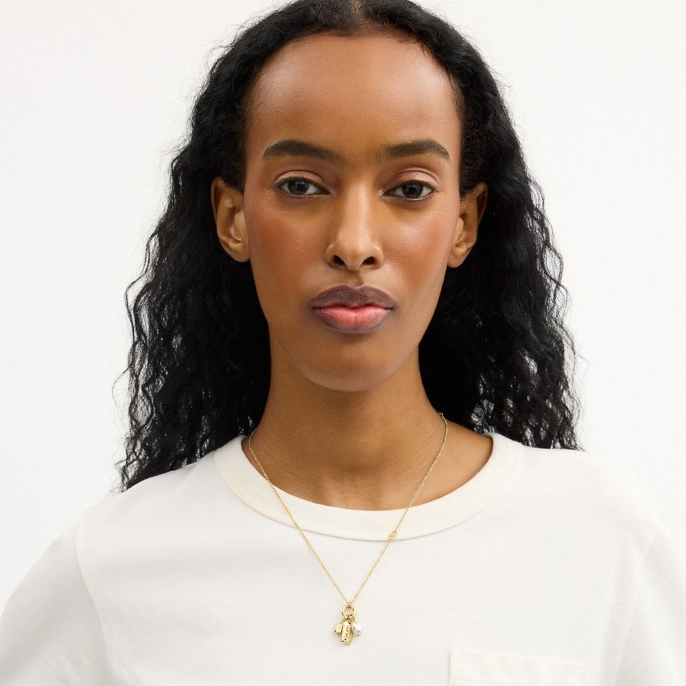 Coach Pearl Charm Pendant Necklace - Preorder