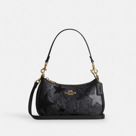 Coach Outlet Teri Shoulder Bag With Star Patchwork - Preorder — Brass/Black Multi