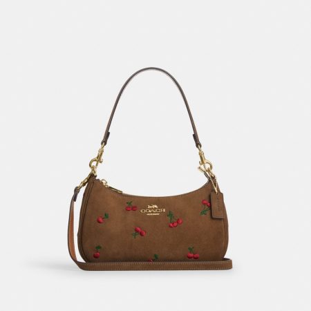 Coach Outlet Teri Shoulder Bag With Cherry Embroidery - Preorder — Brass/Cedar Multi