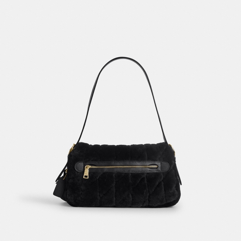 Coach Outlet Etta Small Flap Shoulder Bag In Shearling With Quilting - Preorder - Image 3