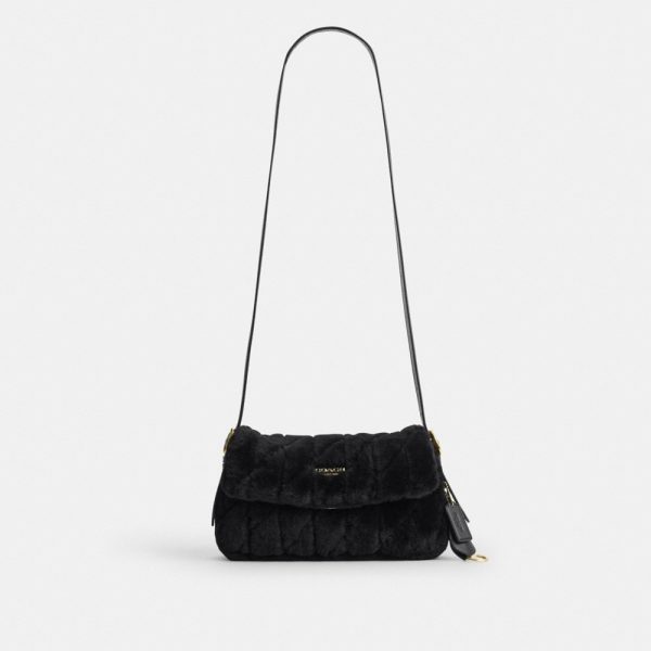 Coach Outlet Etta Small Flap Shoulder Bag In Shearling With Quilting - Preorder