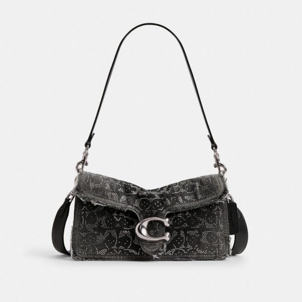 Coach Tabby Shoulder Bag 26 In Regenerative Cotton Denim With Loved Crystal Signature - Preorder