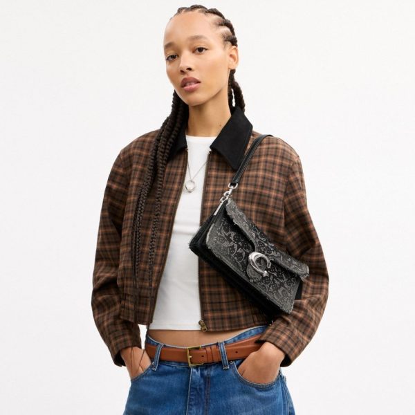 Coach Tabby Shoulder Bag 26 In Regenerative Cotton Denim With Loved Crystal Signature - Preorder