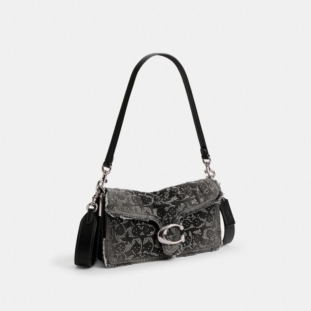 Coach Tabby Shoulder Bag 26 In Regenerative Cotton Denim With Loved Crystal Signature - Preorder