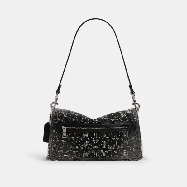 Coach Tabby Shoulder Bag 26 In Regenerative Cotton Denim With Loved Crystal Signature - Preorder