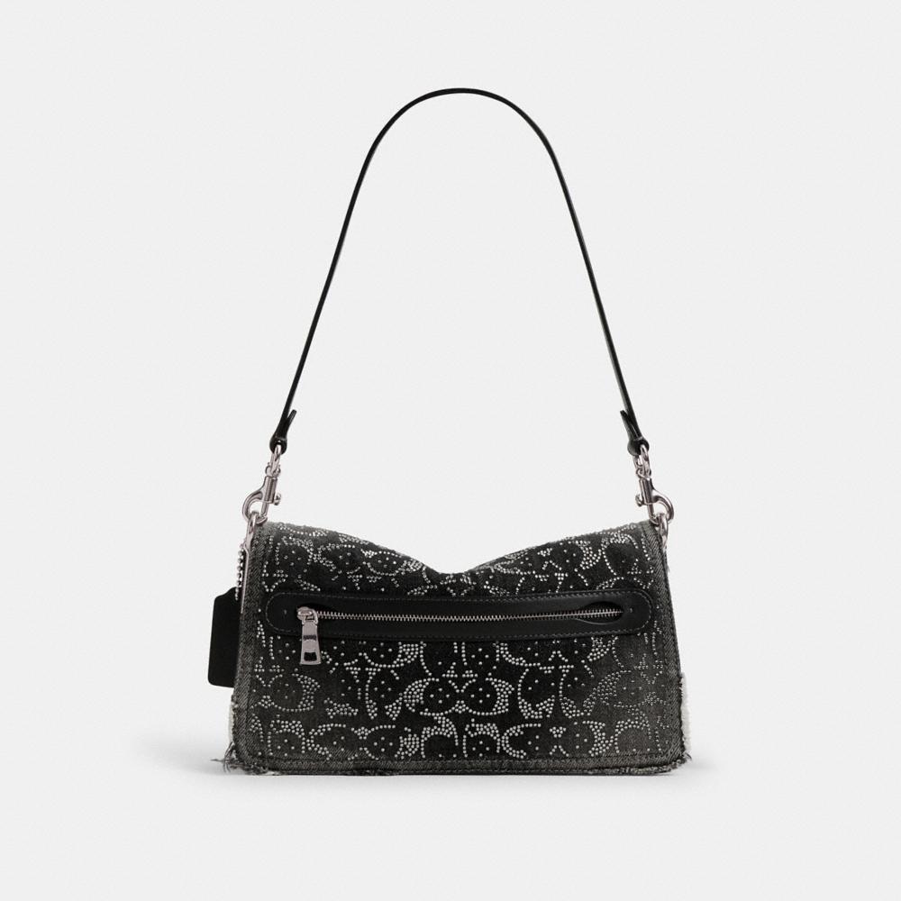 Coach Tabby Shoulder Bag 26 In Regenerative Cotton Denim With Loved Crystal Signature - Preorder