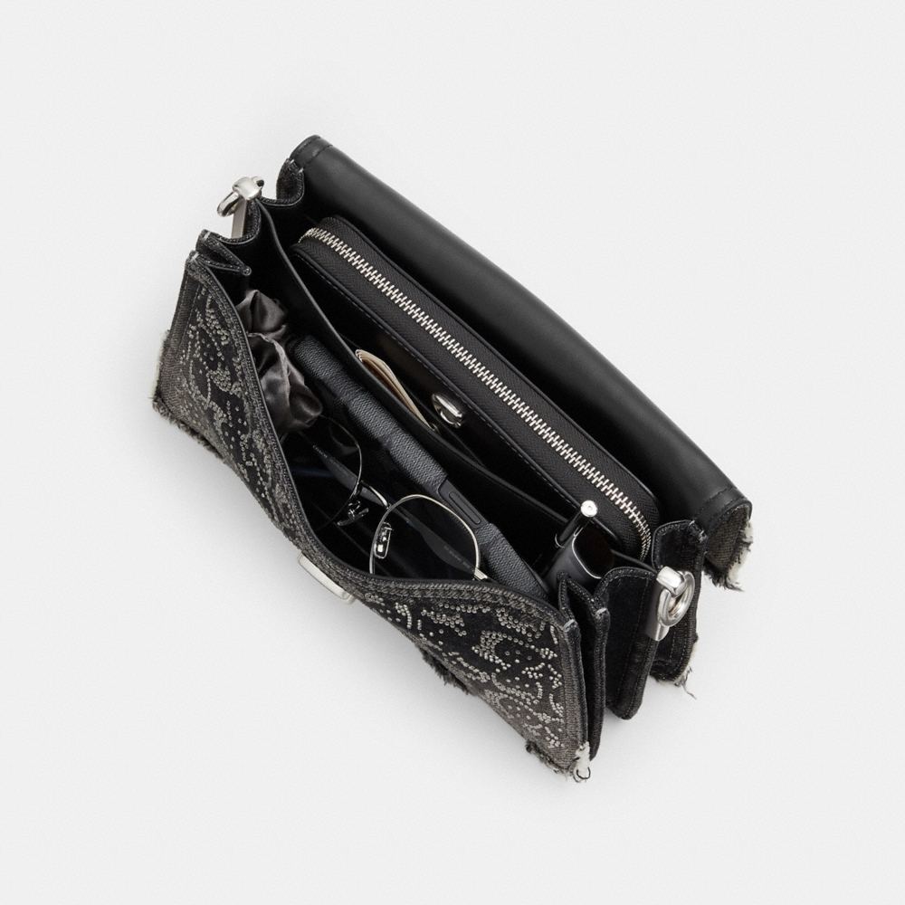 Coach Tabby Shoulder Bag 26 In Regenerative Cotton Denim With Loved Crystal Signature - Preorder