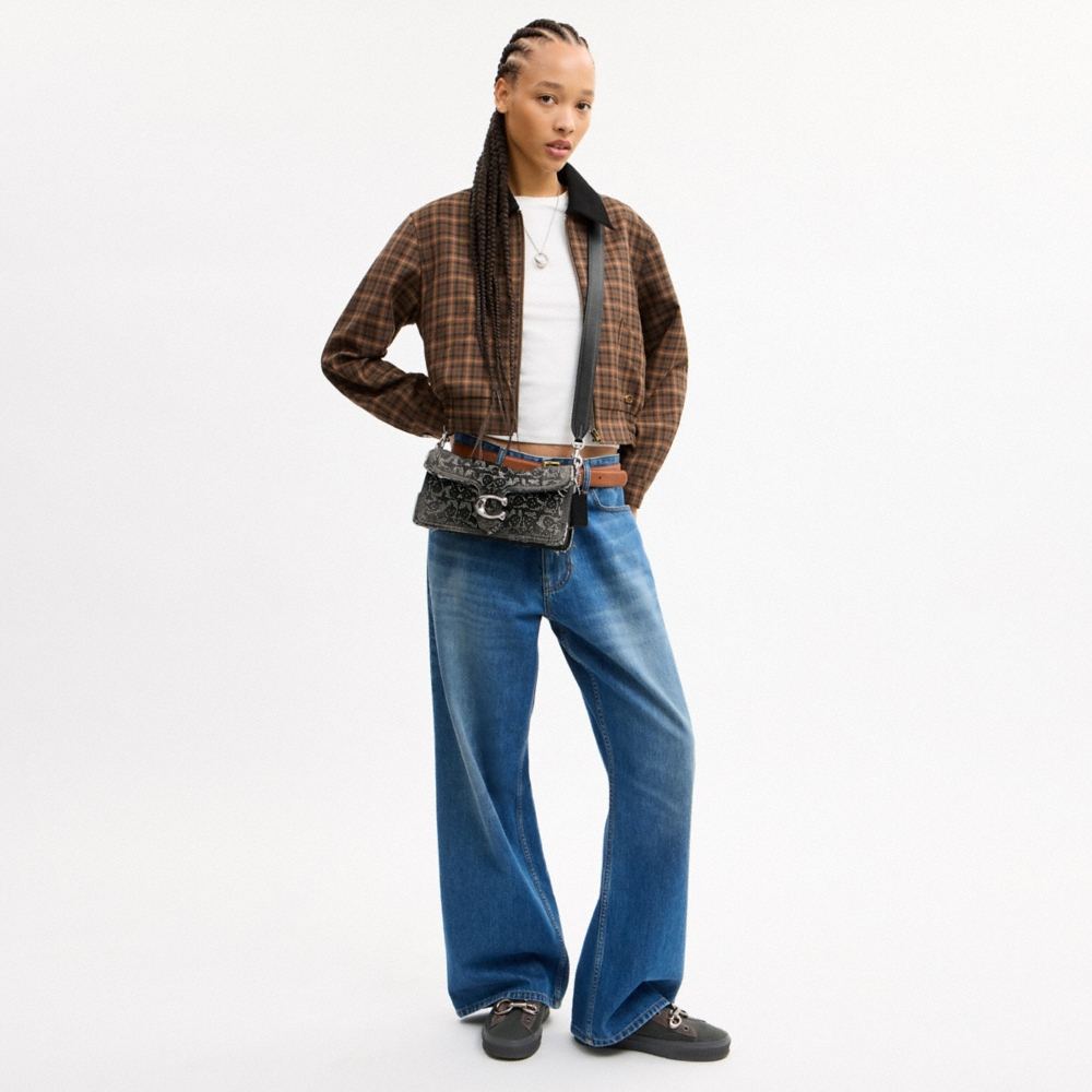 Coach Tabby Shoulder Bag 26 In Regenerative Cotton Denim With Loved Crystal Signature - Preorder