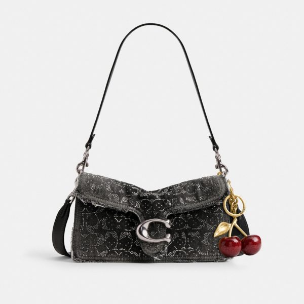 Coach Tabby Shoulder Bag 26 In Regenerative Cotton Denim With Loved Crystal Signature - Preorder