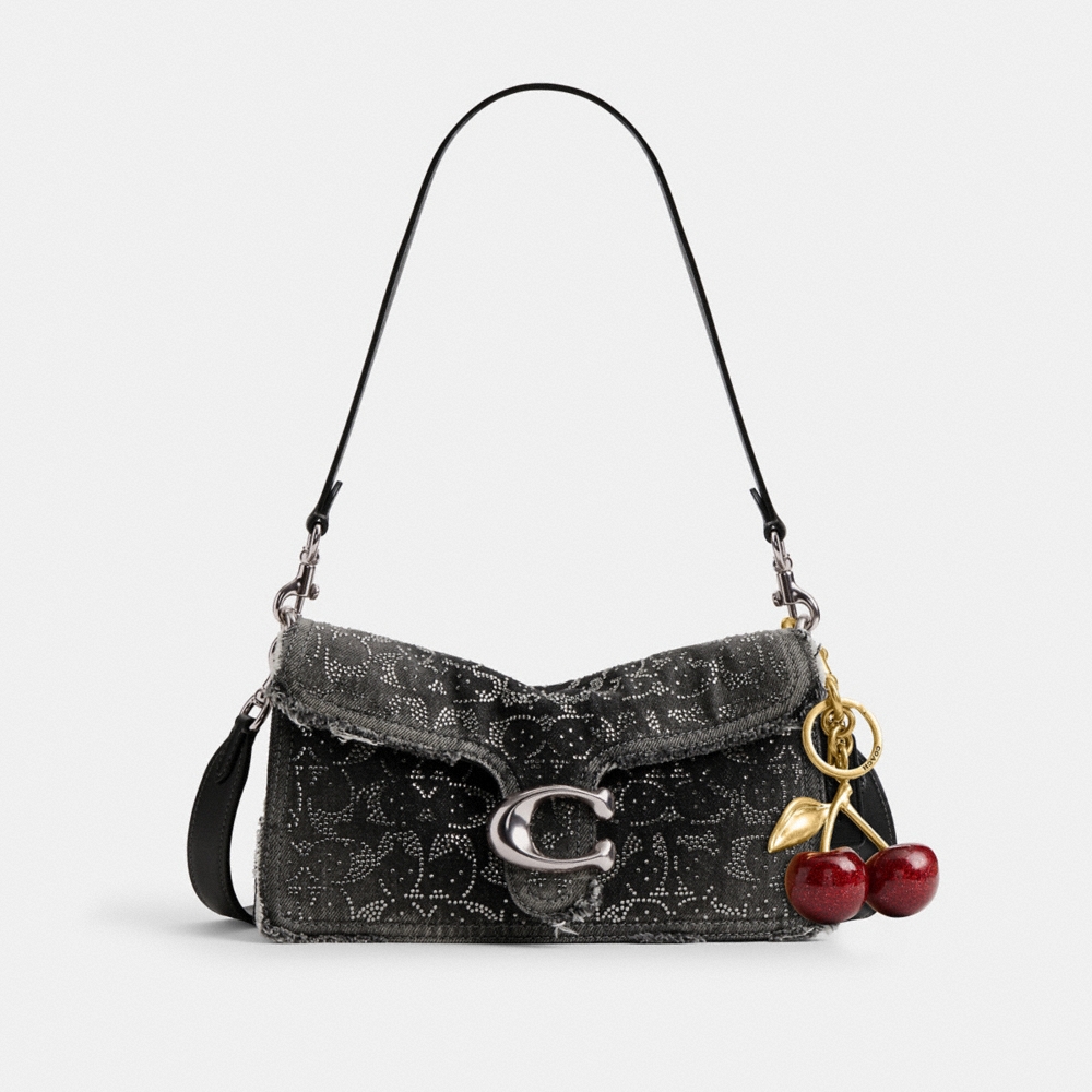 Coach Tabby Shoulder Bag 26 In Regenerative Cotton Denim With Loved Crystal Signature - Preorder