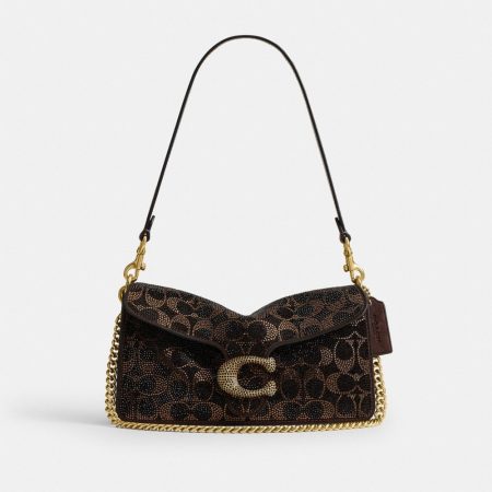 Coach Outlet Tabby Shoulder Bag 26 With Crystal Signature - Preorder — Brass/Dark Chocolate